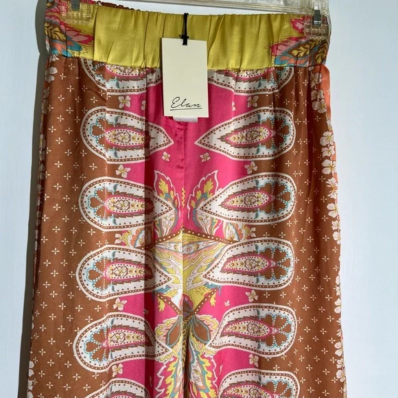 NEW Elan Bali Wide Leg Silky Pants - Picture 6 of 9